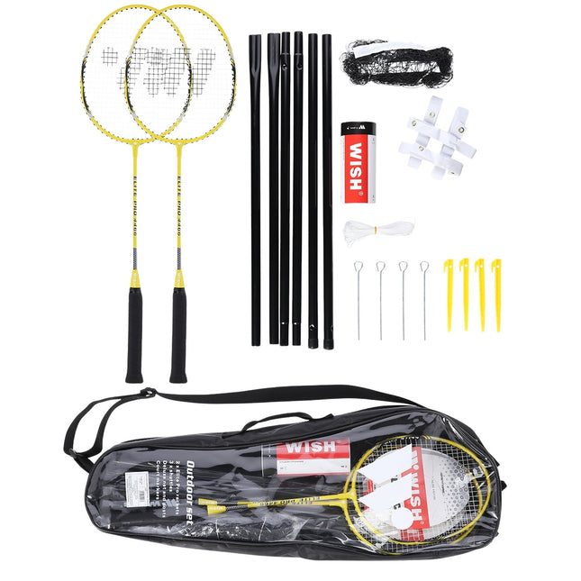 Badmintonracketset, 2 rackets, 3 shuttlecocks, net