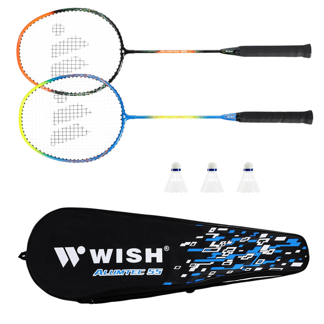 Badmintonracketset met 3 shuttlecocks