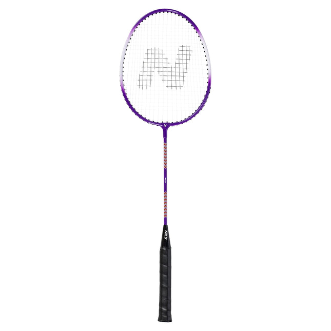 Badmintonset: 2 aluminium rackets, 3 shuttlecocks, hoes