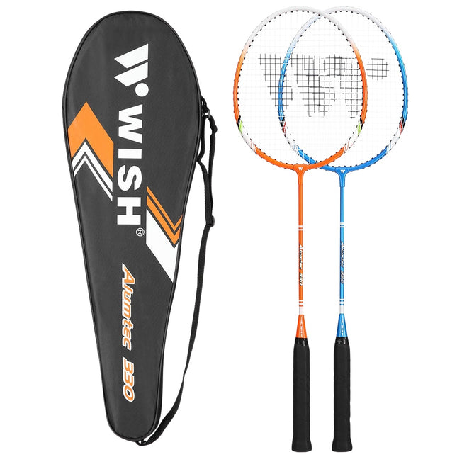 Badminton-Set, 2 Schläger, Blau/Orange