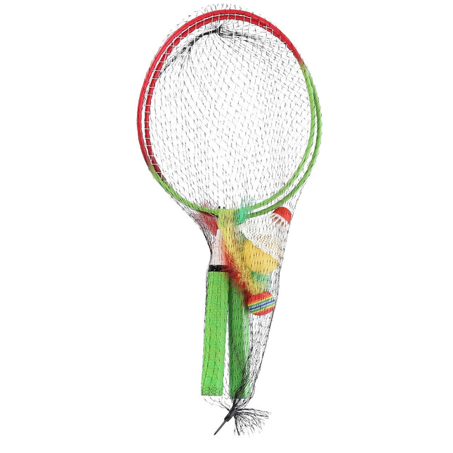 Badmintonset, 2 rackets + shuttles + ballen, junior