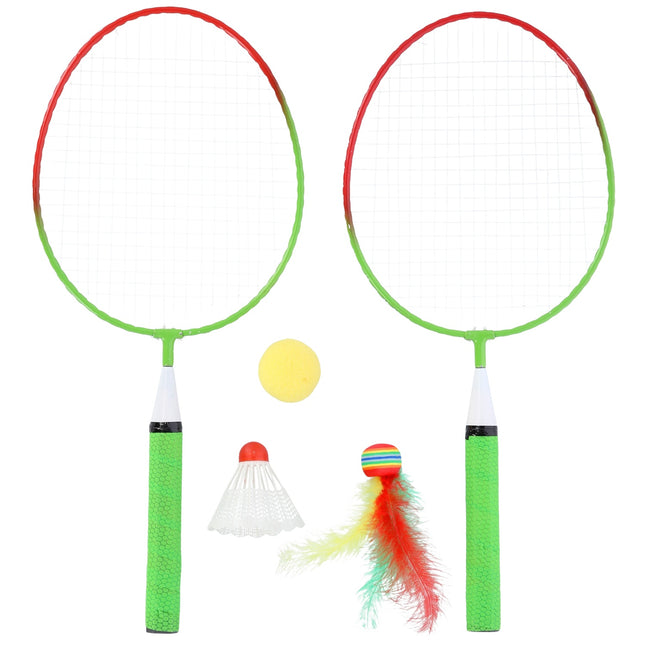 Badmintonset, 2 rackets + shuttles + ballen, junior