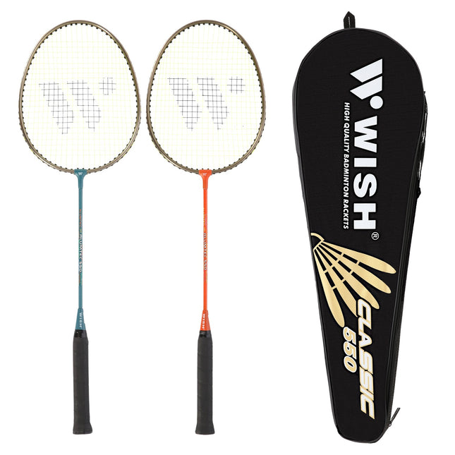 Badmintonset - 2 rackets, inclusief shuttles