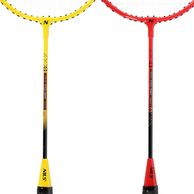 Badmintonset - 4 rackets, 3 veren shuttlecocks, net