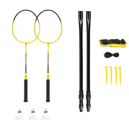 Badminton Set with 2 Rackets, 3 Shuttlecocks, Net & Cover