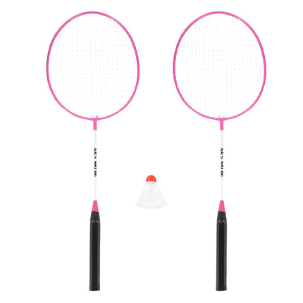 Badminton Set with 2 Rackets, Pink + Shuttlecocks