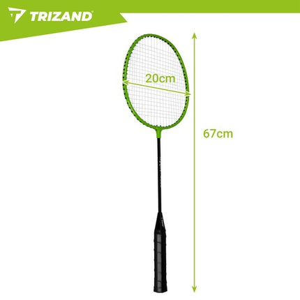 Badminton-Set mit 4 Schlägern, 3 Federbällen & Tasche