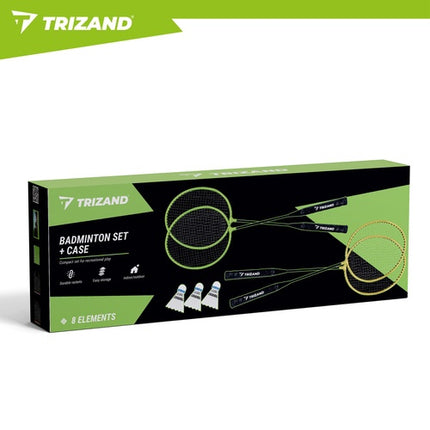 Badminton-Set mit 4 Schlägern, 3 Federbällen & Tasche