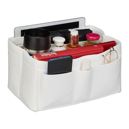 Taschenorganizer Geldbörse Filz Weiß