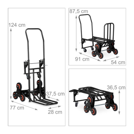Bag truck stair climber black