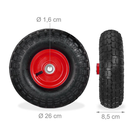 Bag truck wheel set with 2 steel rims