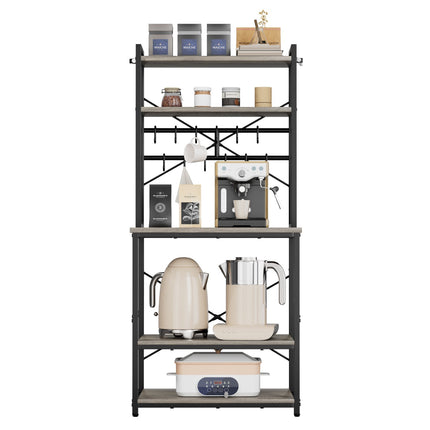 Bakers Rack 600mm, Double Shelf, 12 Hooks, X-Back