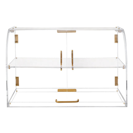 Bakery Display Case, 2-Tier Acrylic, Magnetic Doors