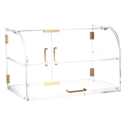 Bakery Display Case, 2-Tier Acrylic, Magnetic Doors