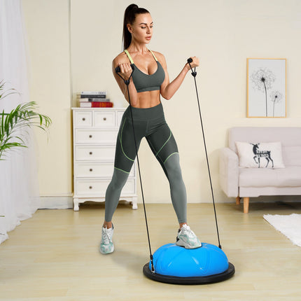 Balance Ball Trainer 23 Inch, 660 Lb, Bands and Pump