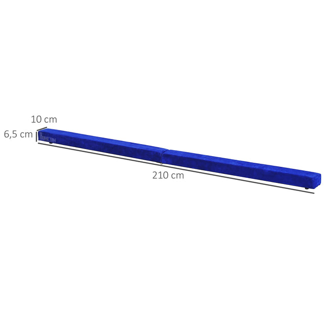 Skládací gymnastická kladina, modrá, 210 cm, nosnost 120 kg