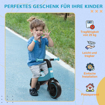 Laufrad für Kinder – ohne Pedale, verstellbarer Sitz, 1,5–3 Jahre, blau