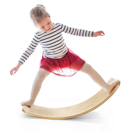 Balance Board, Birch Wood Wobble Toy 35 x 15.5 in