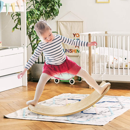 Balance Board, Birch Wood Wobble Toy 35 x 15.5 in