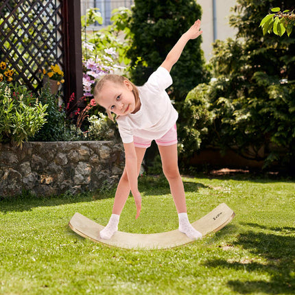 Balance Board, Birch Wood Wobble Toy 35 x 15.5 in