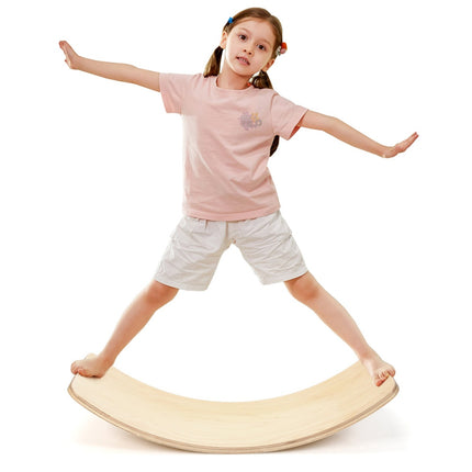 Balance Board Curvy Board Balancierbrett aus Holz 90 x 30cm