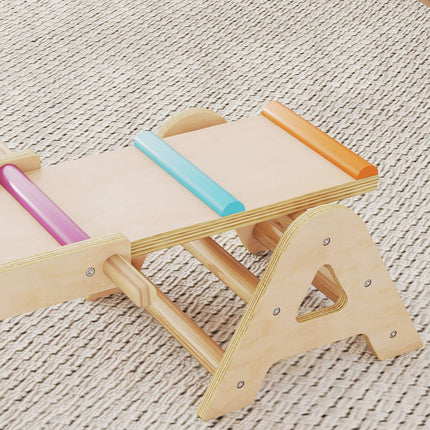 Wackelbrett & Wippe für Kinder, Holz, 133 x 38 x 24 cm
