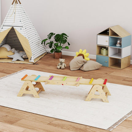 Wackelbrett & Wippe für Kinder, Holz, 133 x 38 x 24 cm