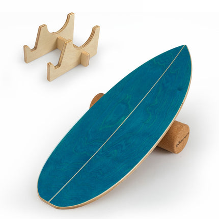 Balance Board Set – Birkenholz, Korkrolle, Ablageregal