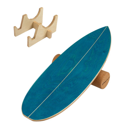Balance Board Set – Birkenholz, Korkrolle, Ablageregal