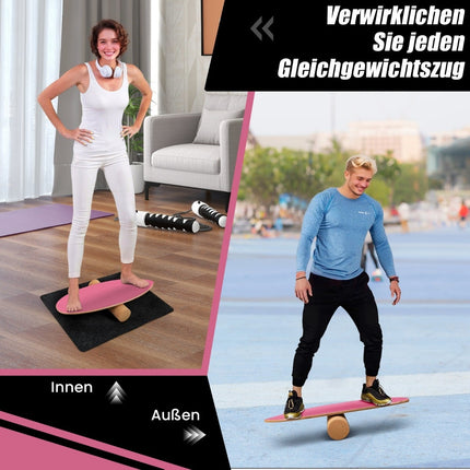 Balance Board Set with Cork Roller and Felt Mat
