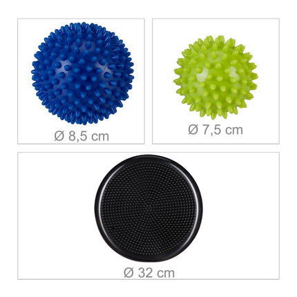 Coussin d'équilibre avec 2 balles de massage