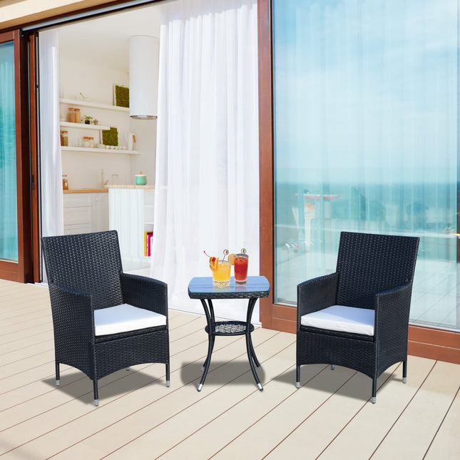 Polyrattan Gartenbalkonbank für 2 Personen, schwarz