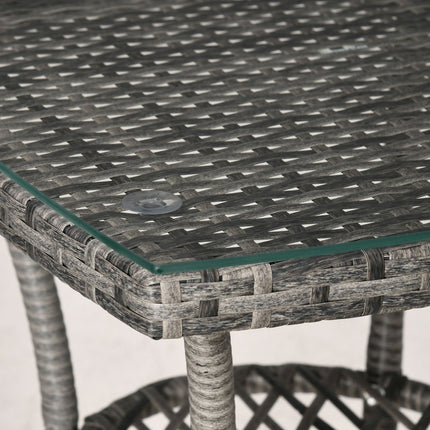 Rattan-Balkonmöbel für 2 – dunkelgrau für den Außenbereich