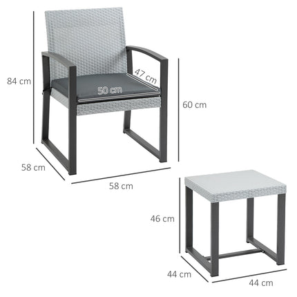 Balkonmöbel-Set – Stahlgestell, inkl. Kissen
