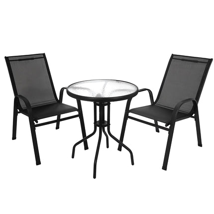 Balcony Furniture Set with Table and 2 Chairs, UV Resistant