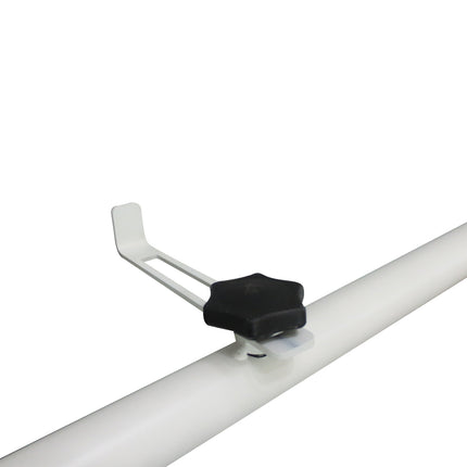 Hanging balcony table - adjustable metal, semi-circular, white