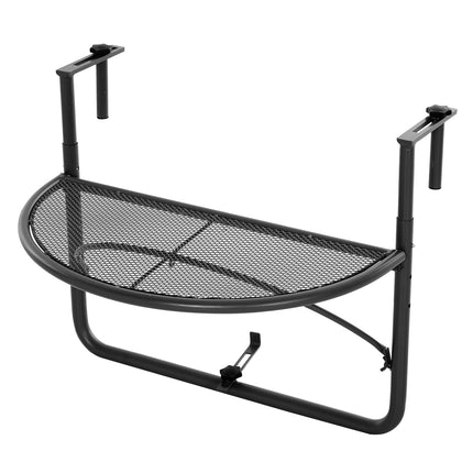 Half-round metal balcony table, height adjustable Ø30Cm