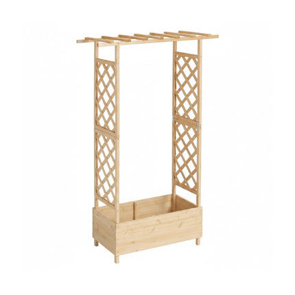 Balcony Planter With Trellis And Canopy, Fir Wood