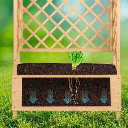 Balcony Planter With Trellis And Canopy, Fir Wood