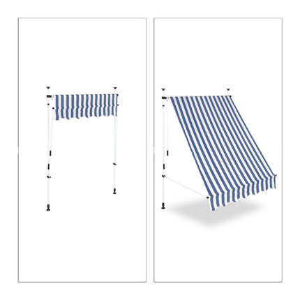 Balcony awning blue/white