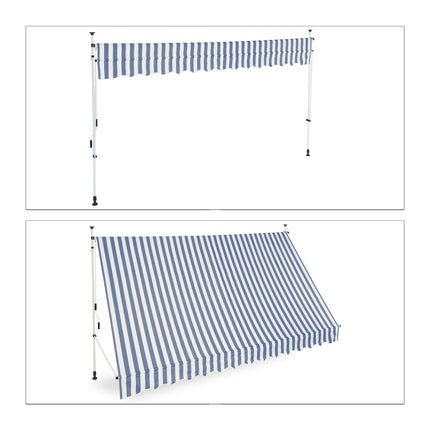 Balcony awning blue/white