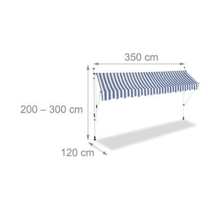 Balcony awning blue/white