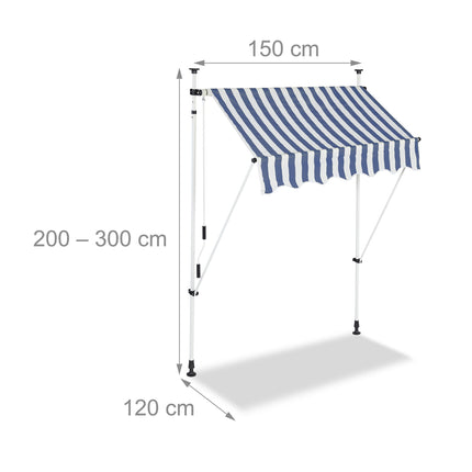 Balcony awning blue/white