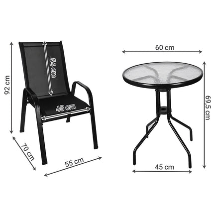 Balkonmöbel-Set - Tisch + 2 Stühle 23461