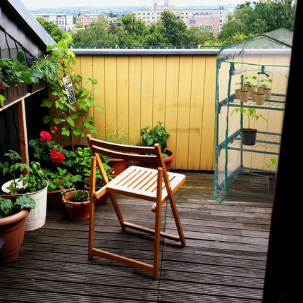Balcony greenhouse with PVC film
