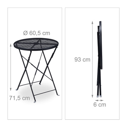 Table de balcon pliable noire