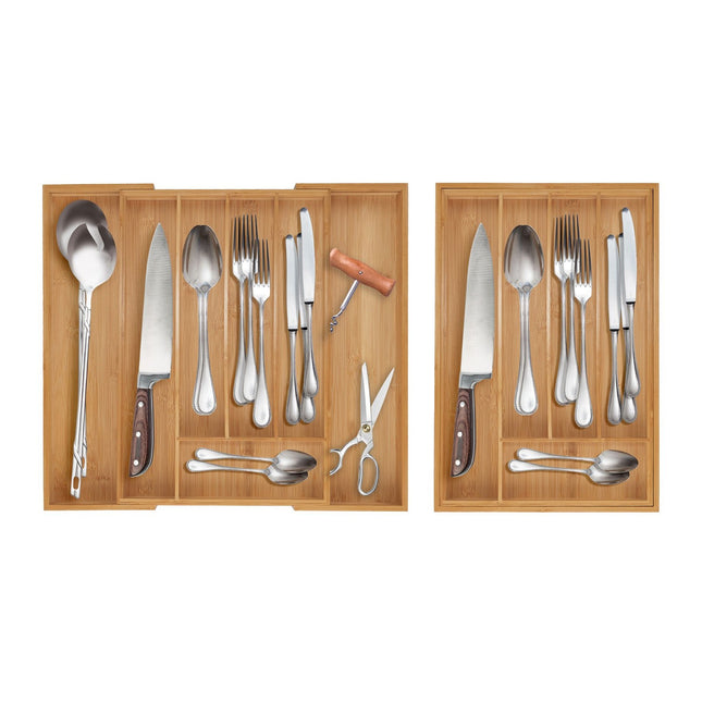 Bamboo Adjustable Cutlery Tray for Drawers