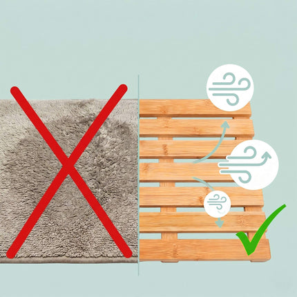 Bambusová koupelnová předložka – protiskluzová, do sprchy, koupelny i sauny