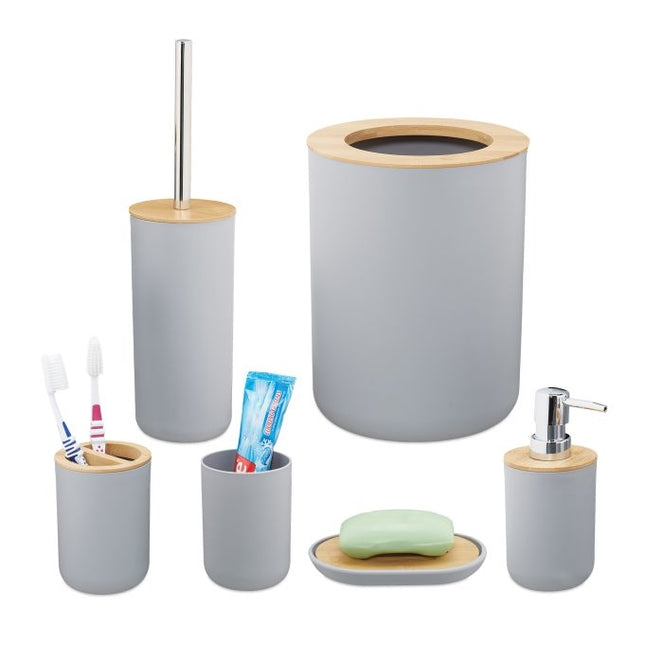 Bambus-Badaccessoires 6er-Set