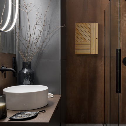 Bamboo Bathroom Cabinet with Adjustable Shelves